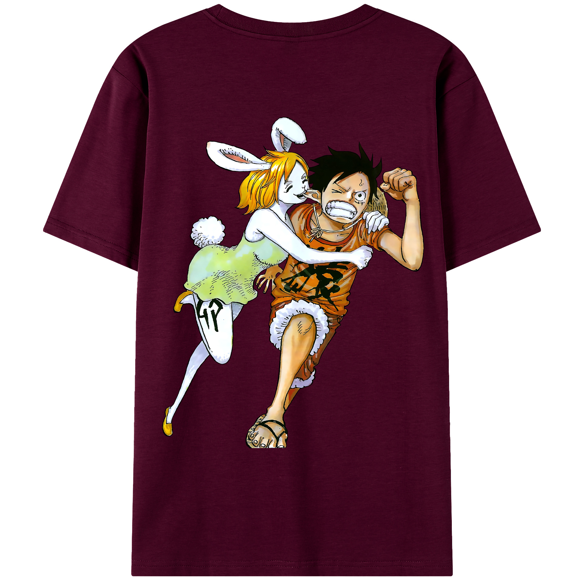 ワンピース モンキー・D・ルフィ ONE PIECE Monkey D. Luffy レディース半袖Tシャツ(バックプリント)